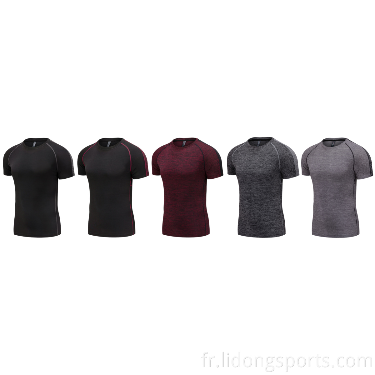 Hommes à sec rapidement T-shirt Tops serrés respirant sports de gym de gym t-shirts